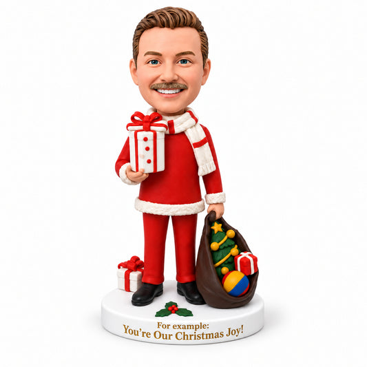 Custom Christmas Bobbleheads for Him with Gifts – Customizable Outfit & Pose