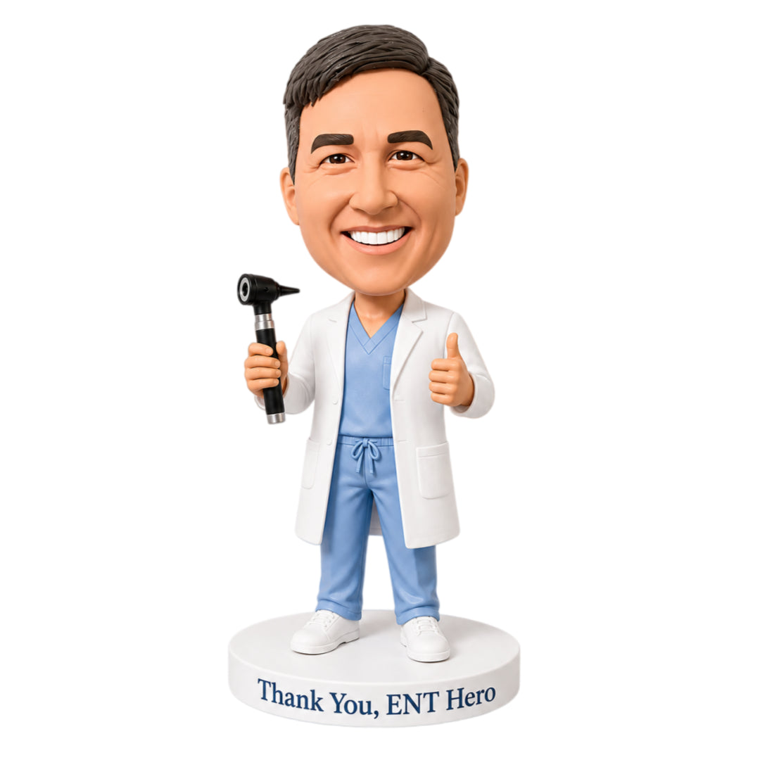 Custom ENT Doctor Bobblehead – Customizable Medical Attire & Pose