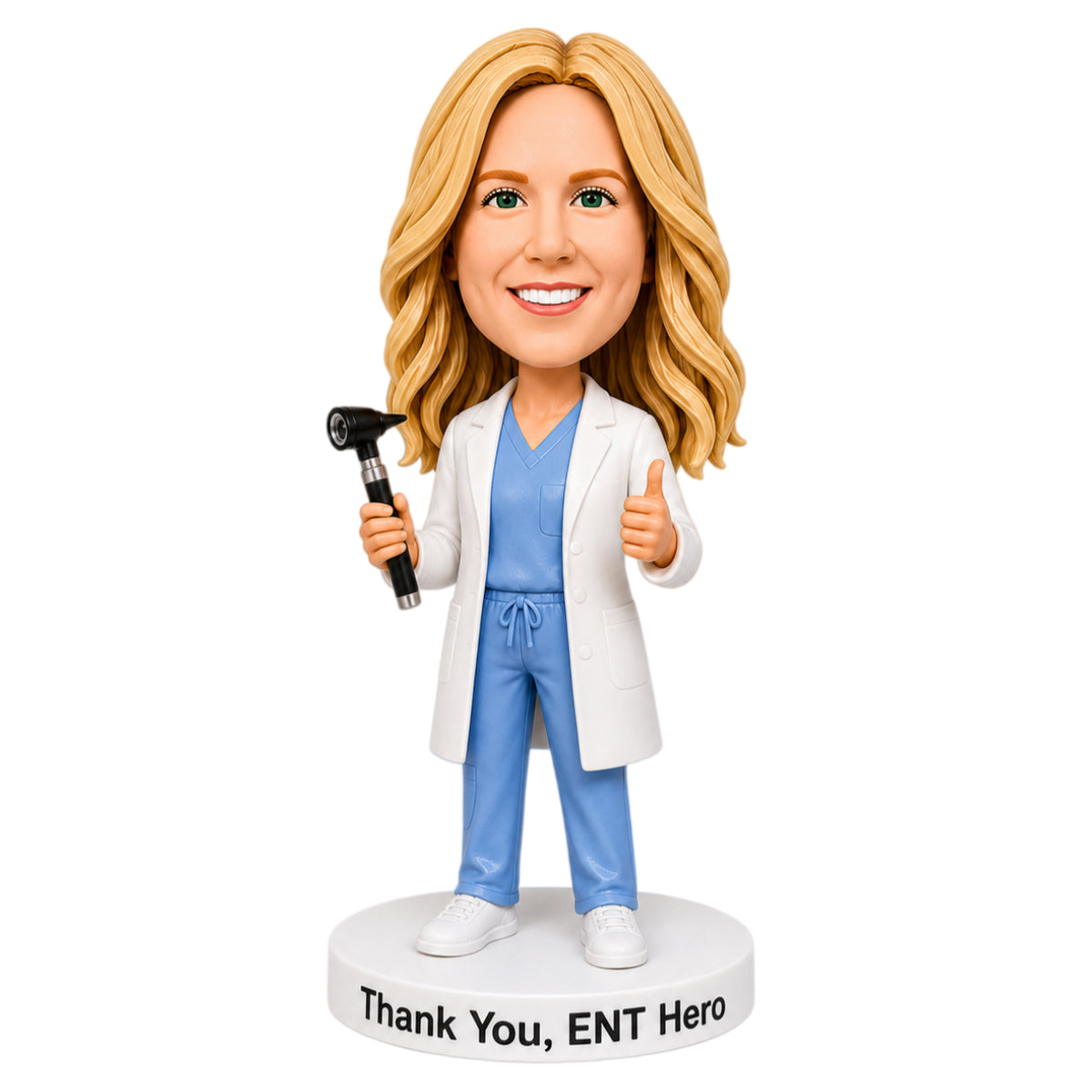 Custom ENT Doctor Bobblehead –- Customizable Medical Attire & Pose