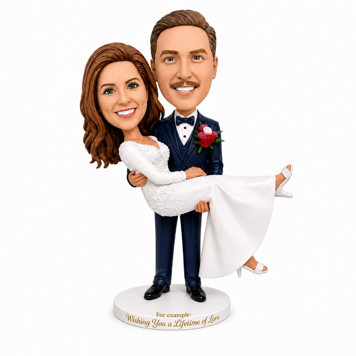 Custom Wedding Gift for Bride & Groom – Bridal Carry Bobblehead | Customizable Any Outfit & Pose