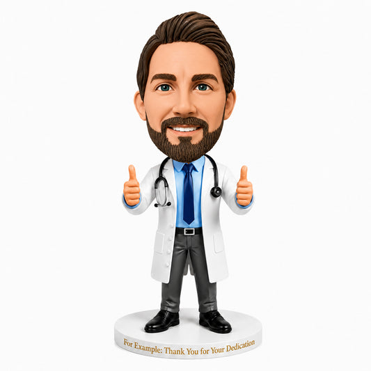 Custom Doctor Bobbleheads – Customizable Medical Attire & Pos