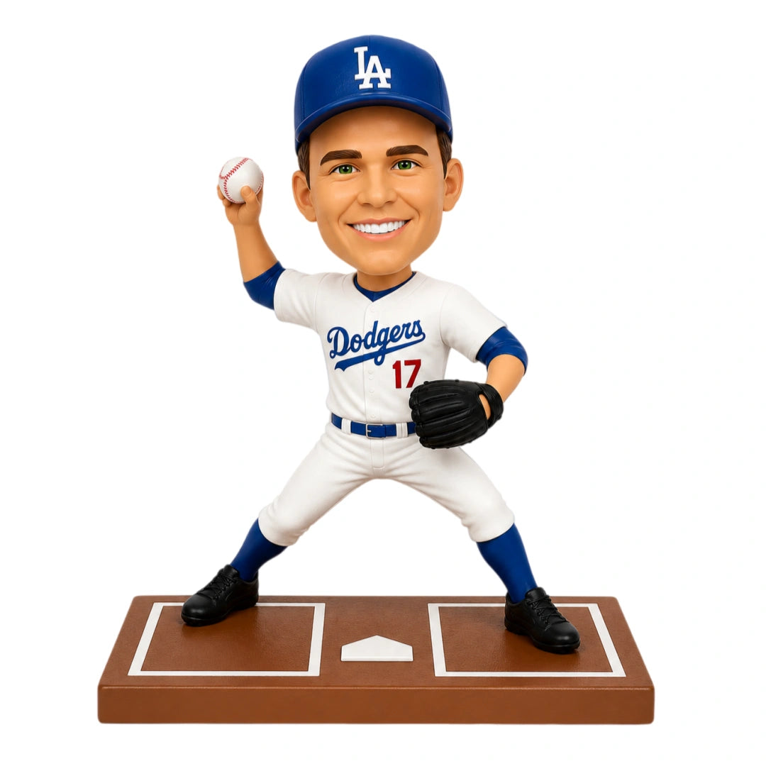 Custom Los Angeles Baseball Fan Bobbleheads – Customizable Baseball Outfit & Pose