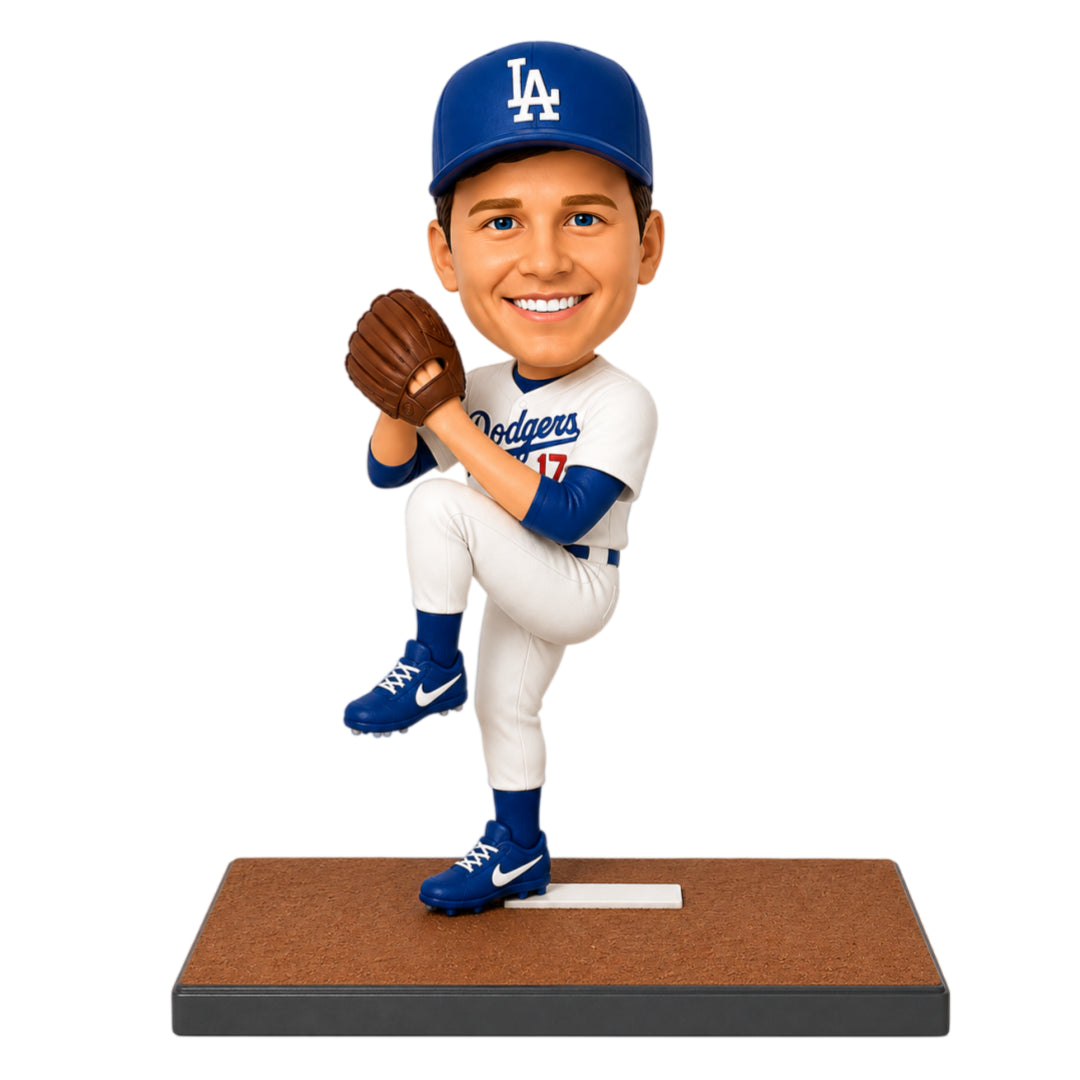 Custom Los Angeles Baseball Fan Bobbleheads –--- Customizable Baseball Outfit & Pose