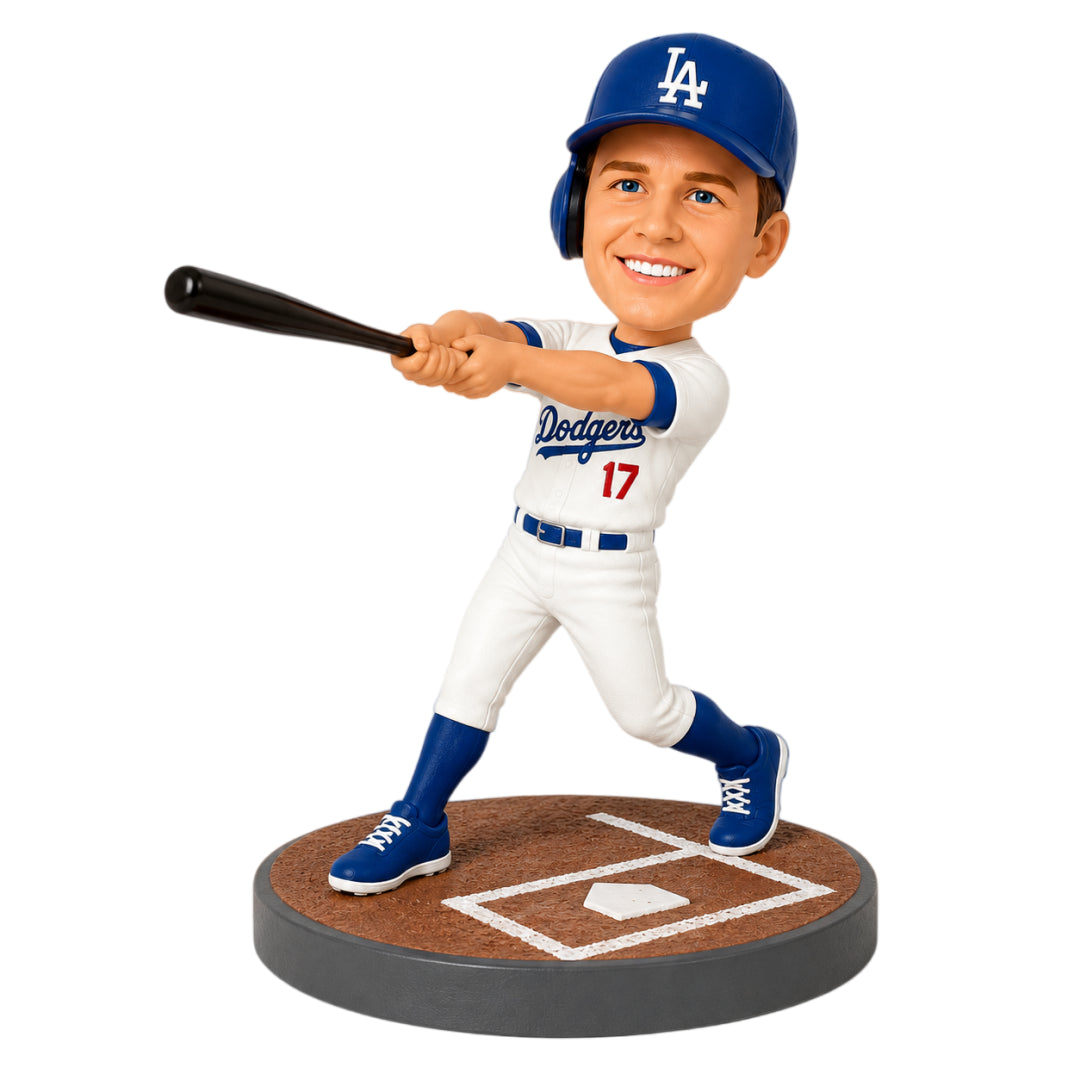 Custom Los Angeles Baseball Fan Bobbleheads –- Customizable Baseball Outfit & Pose