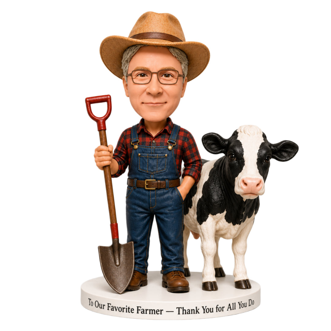Custom Farmer Bobbleheads –- Customizable Outfit & Pose