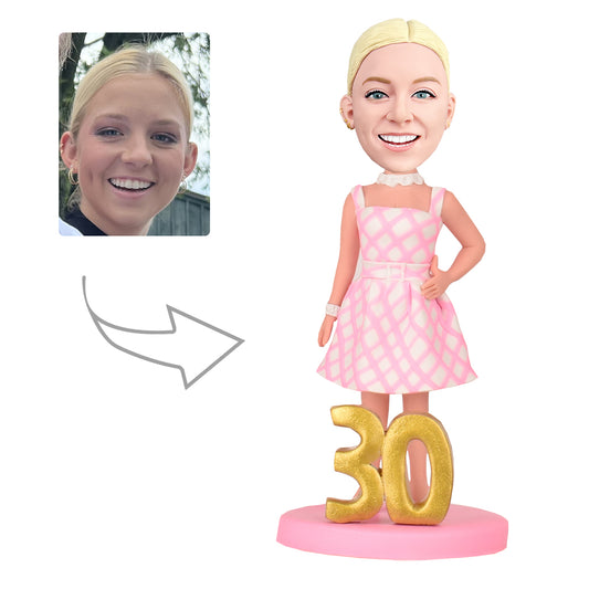 Personalized Custom 30th Women Bobblehead - Popular Movie Heroine