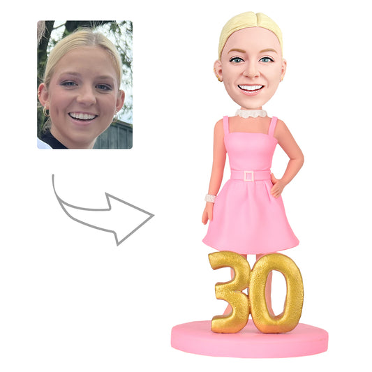 Personalized Custom 30th Women Bobbleheads - Popular Movie Heroine