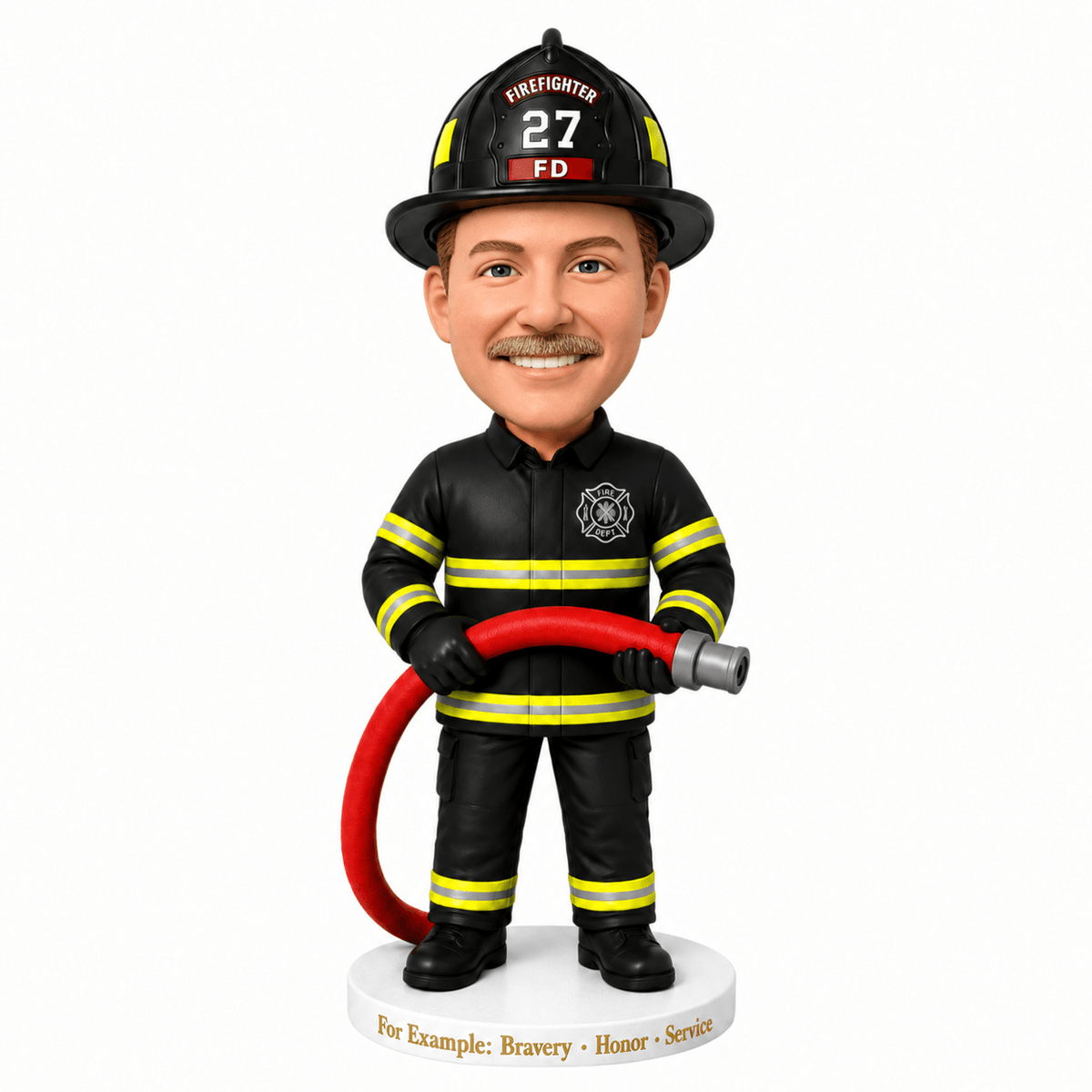Custom Firefighter Bobbleheads –- Customize the Helmet Number and Firefighter Uniform (Optional)