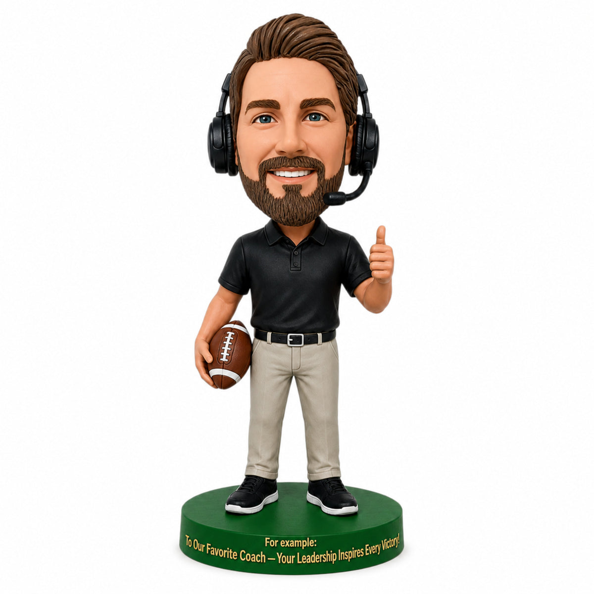 Custom Football Coach Bobbleheads –-- Customizable Outfit & Pose