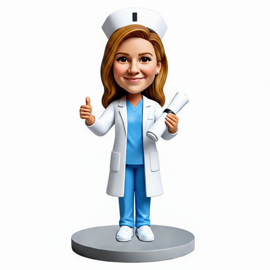 Nurse Graduation Custom Bobbleheads - Perfect Gift for Nurse - Customizable Pose & Outfit
