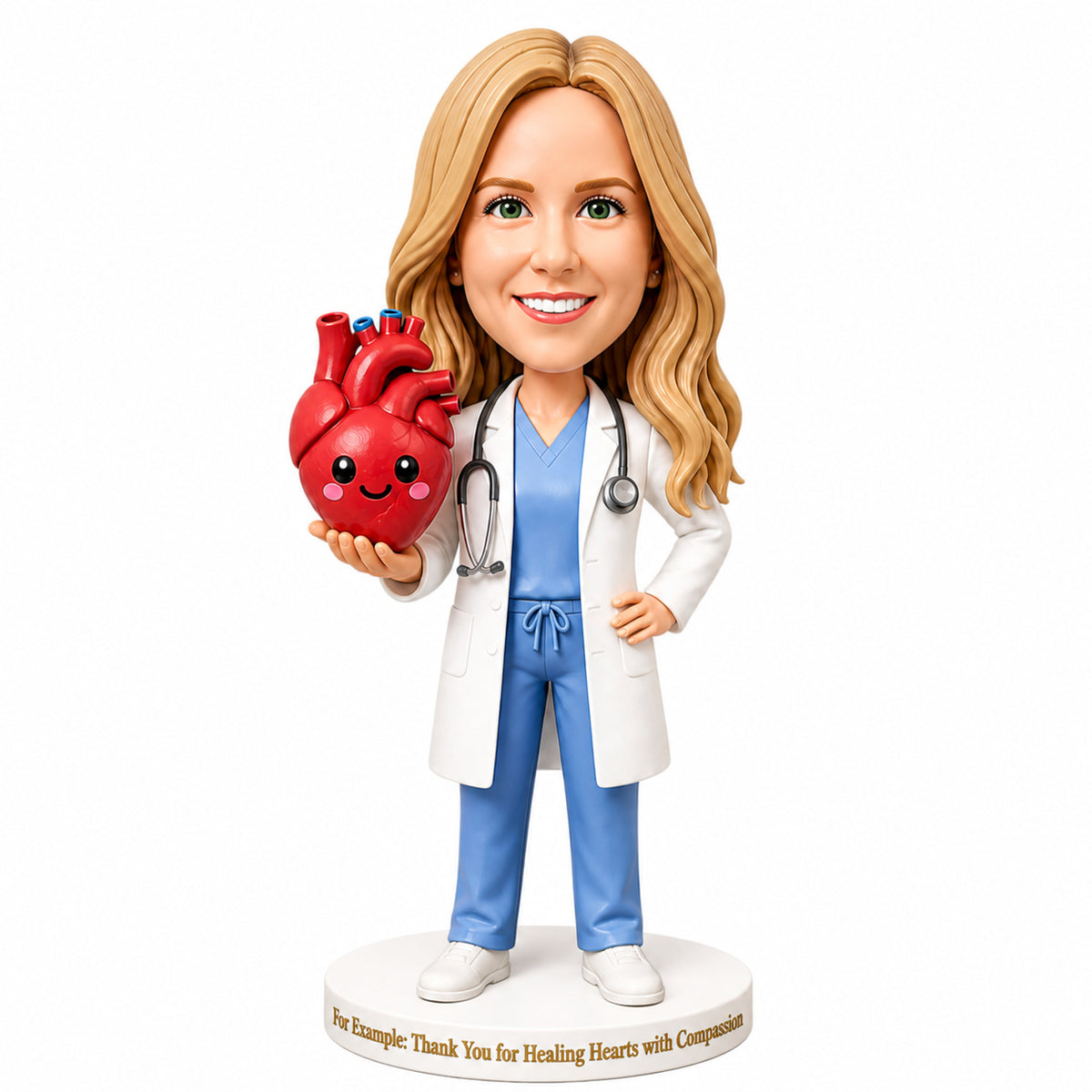 Custom Female Cardiologists Bobbleheads – Customizable Medical Attire & Pose