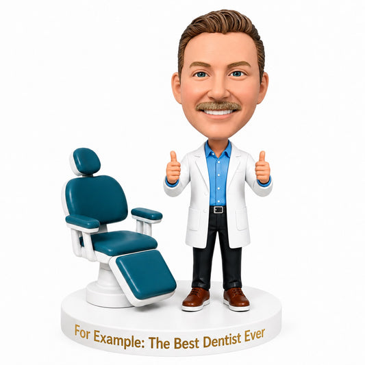 Custom Male  Dentist Bobblehead --- Customizable Medical Attire & Pose