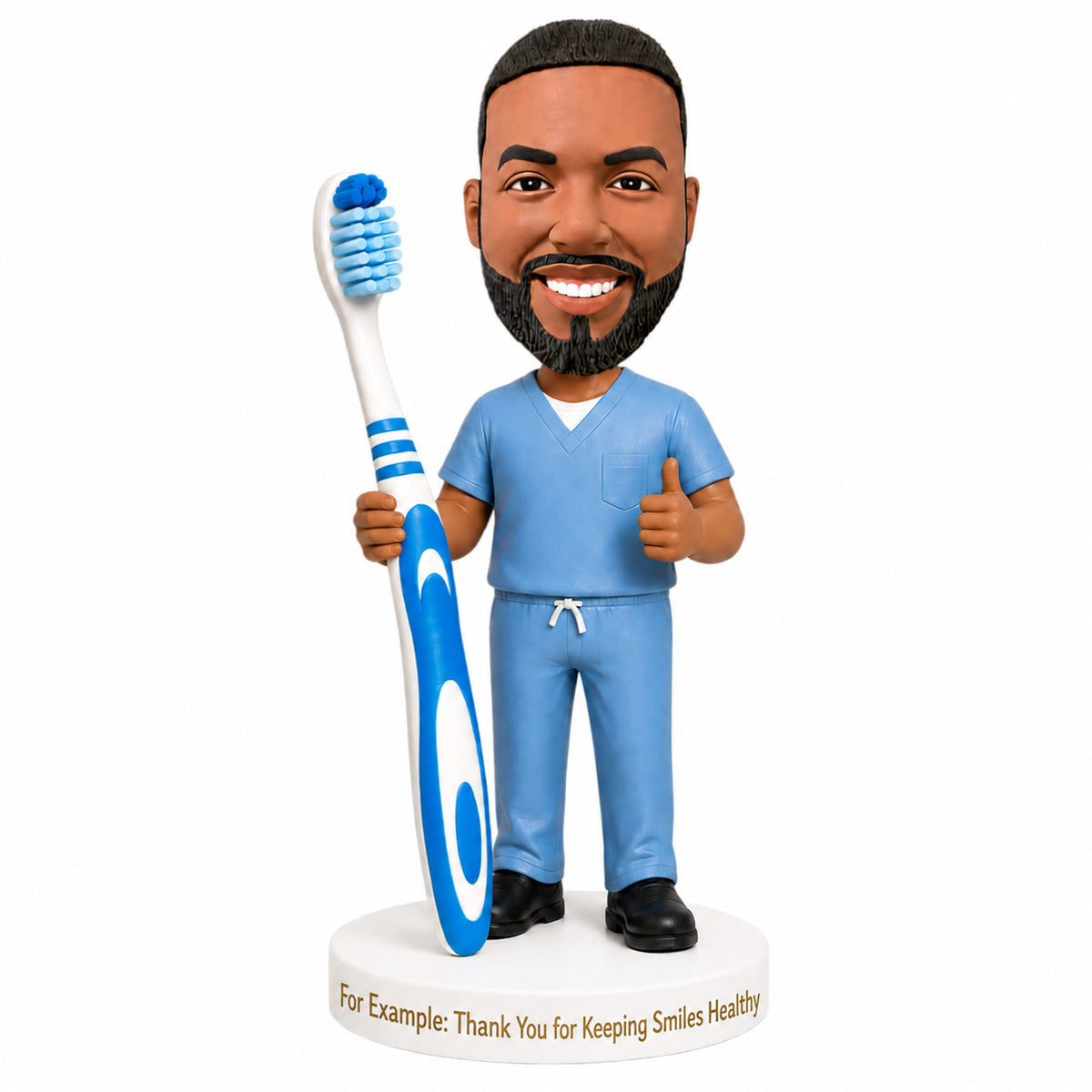 Male Dentist Custom Bobblehead - Customizable Medical Attire & Pose