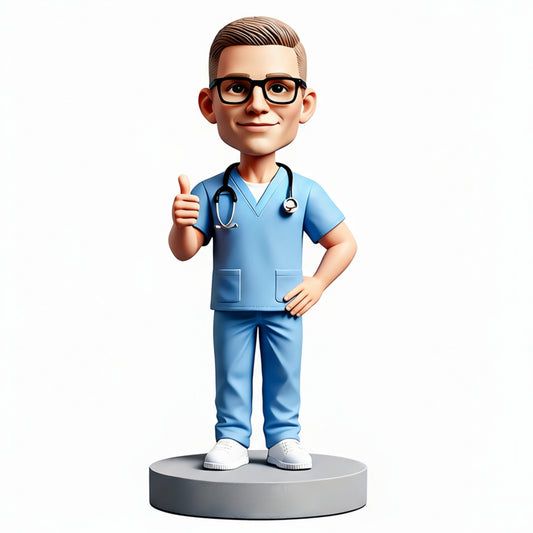 Male Nurse Custom Bobbleheads - Perfect Gift for Male  Nurse - Customizable Pose & Outfit