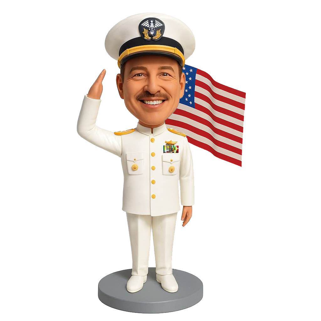 Naval Officer Custom Bobbleheads - Navy Uniform Can Be Customized