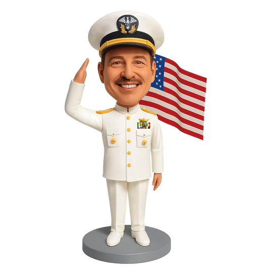 Naval Officer Custom Bobbleheads - Navy Uniform Can Be Customized