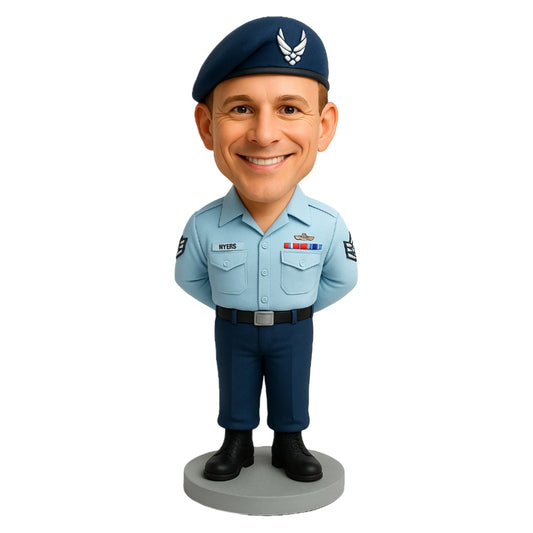 Air Force Basic Training Graduation Custom Bobbleheads - Air Force Uniform Outfit Can Be Customized