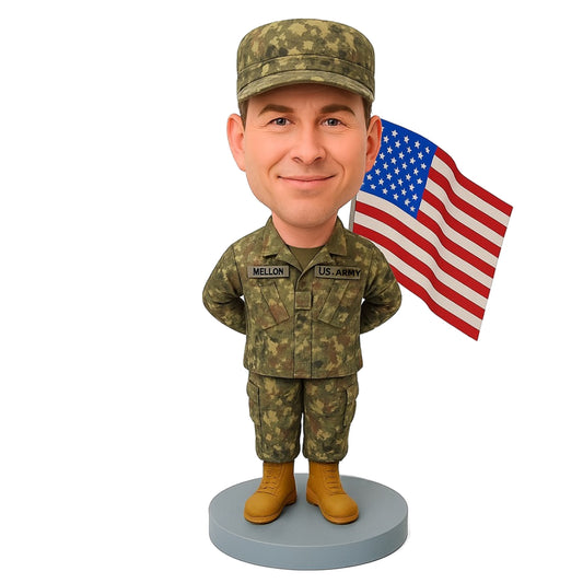 Gifts for Army - Personalized Army Man Bobblehead - Army Uniform Can Be Customized