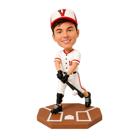 Custom Baseball Player Bobblehead –- Customizable Baseball Uniform & Pose