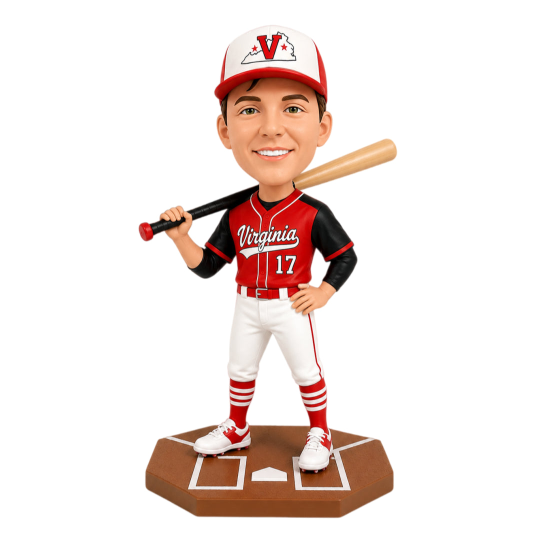 Custom Baseball Player Bobblehead – Customizable Baseball Uniform & Pose