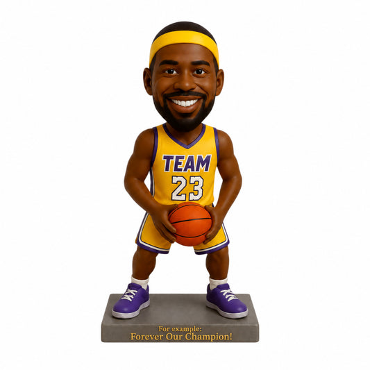 Custom Male Basketball Player Bobbleheads – Customizable Basketball Uniform & Pose