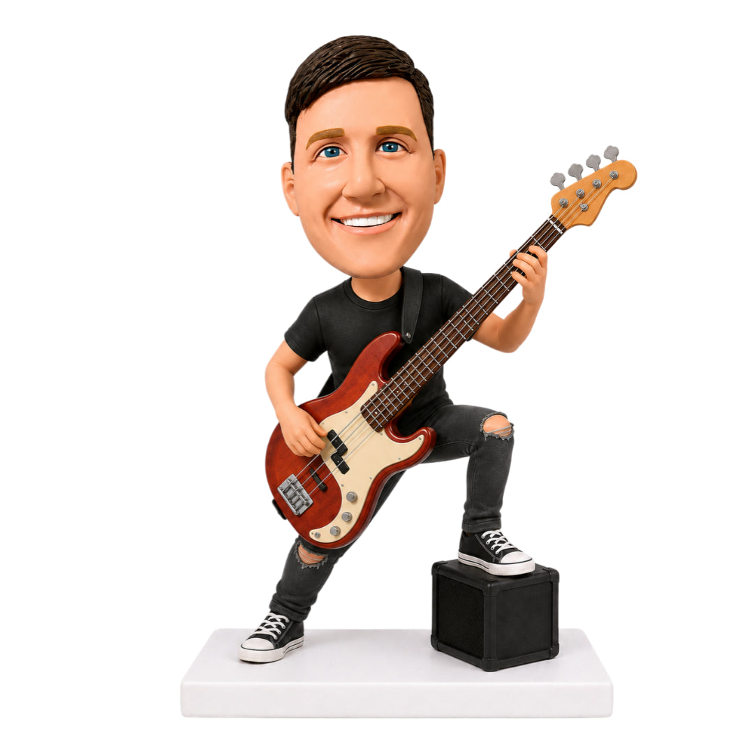 Custom Bassist Bobbleheads – Customizable Outfit & Pose
