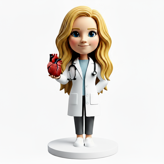 Female Cardiologist Custom Bobbleheads |Perfect Gift for Female Doctors - Customizable Pose & Outfit