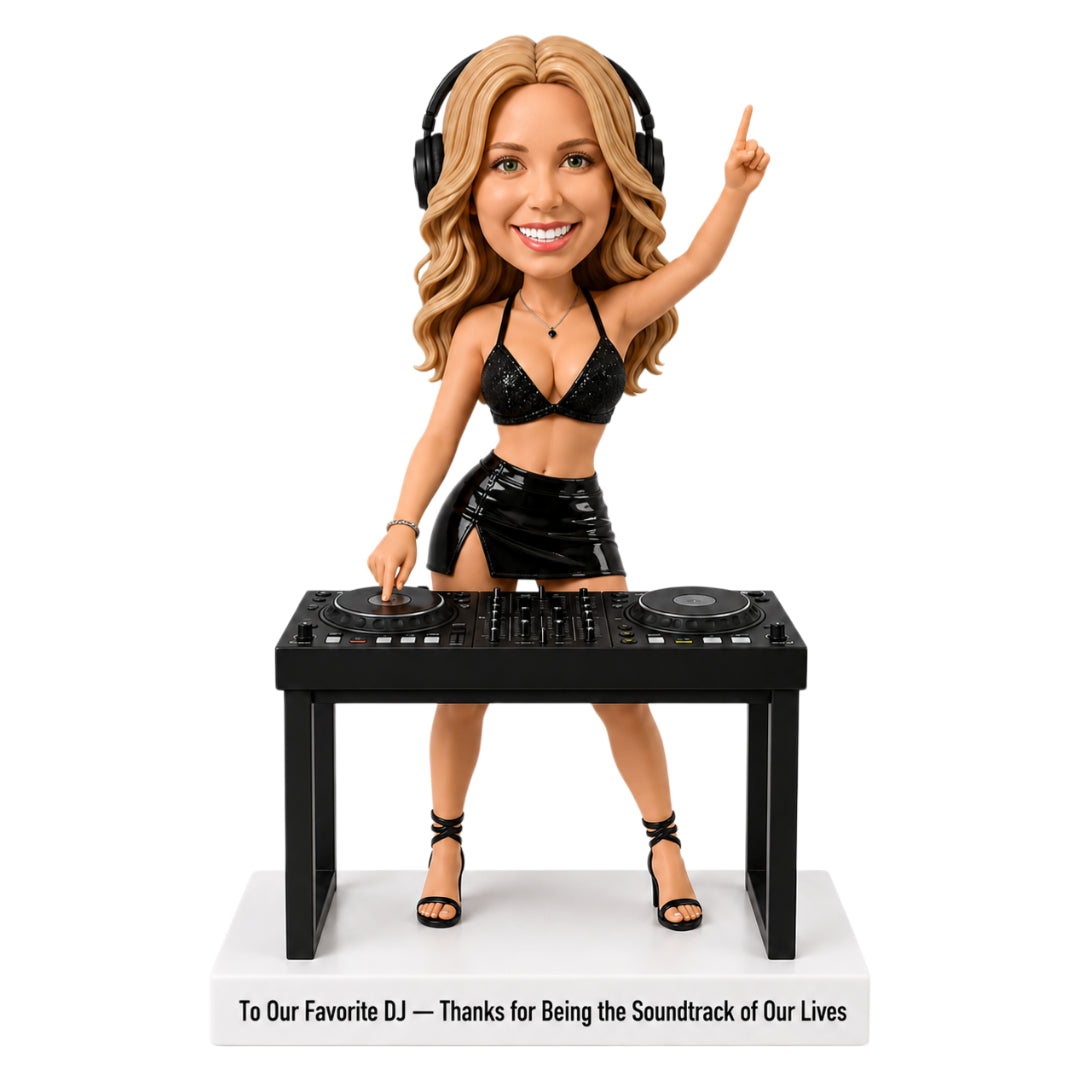 Custom DJ Female Bobbleheads – Customizable Outfit & Pose