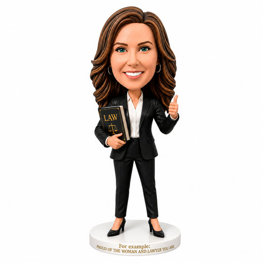 Custom Female Lawyer Bobbleheads –- Customizable Outfit & Pose