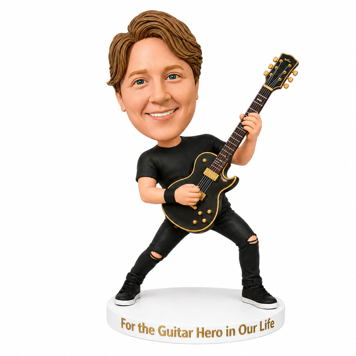 Custom Guitarist Bobblehead – Customizable Outfit & Pose