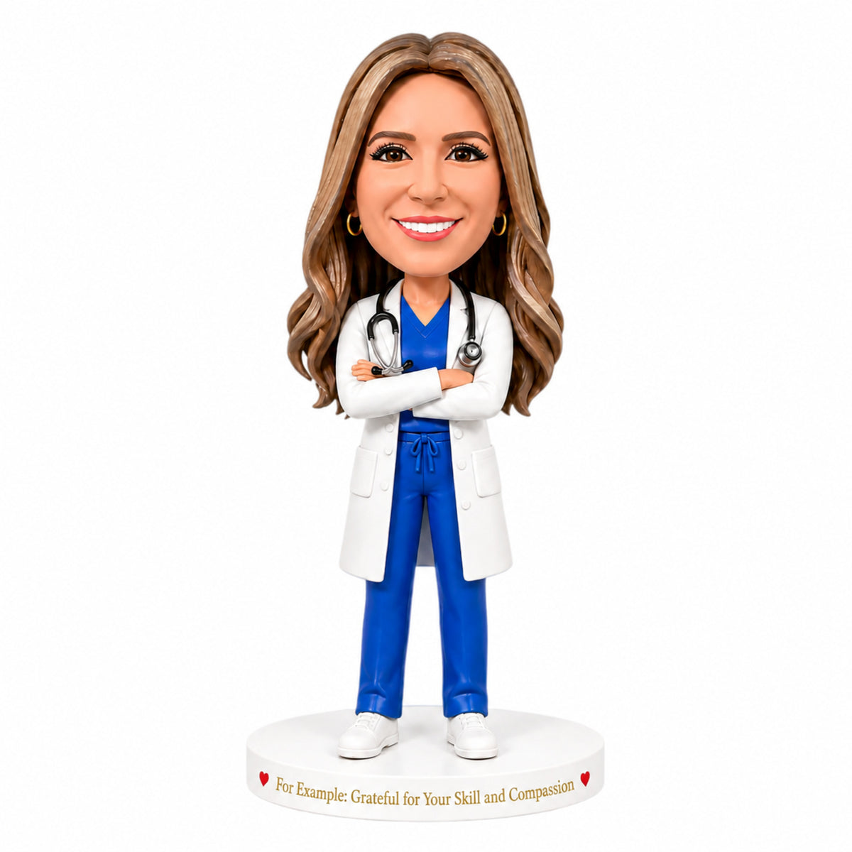 Custom Female Doctor Bobblehead –--- Customizable Medical Attire & Pose