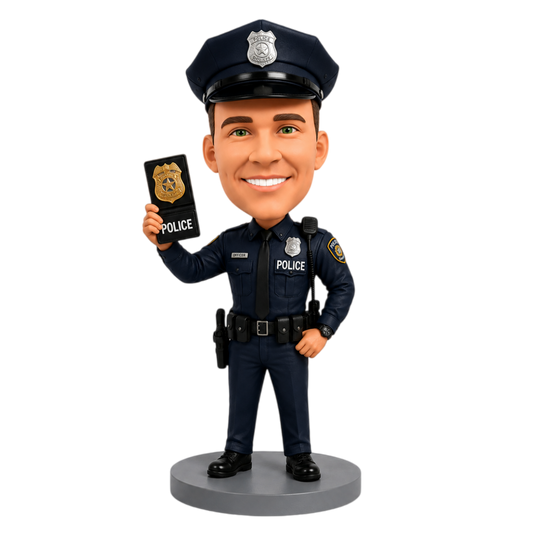 Custom Police Officer Bobblehead – – Customizable Uniform & Pose