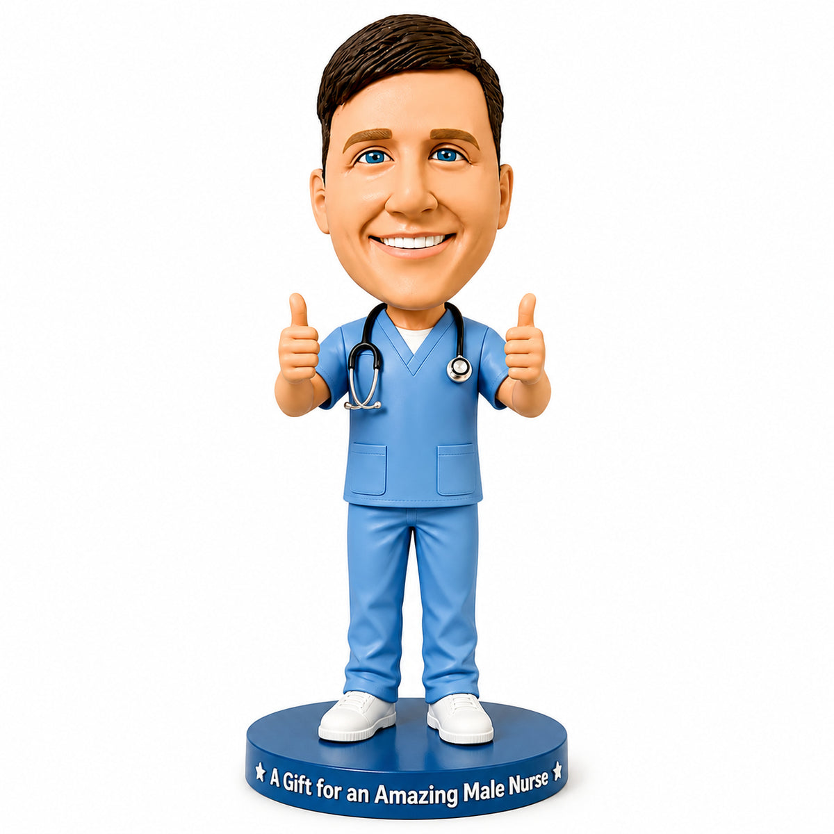 Custom Male Nurse Bobblehead – Customizable Medical Attire & Pose