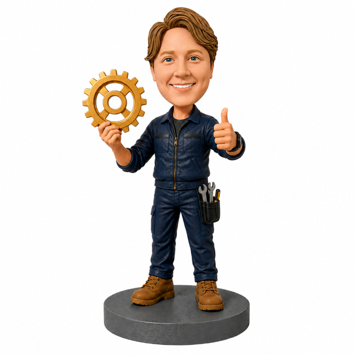 Custom Mechanical Engineer Bobbleheads – Customizable Outfit & Pose