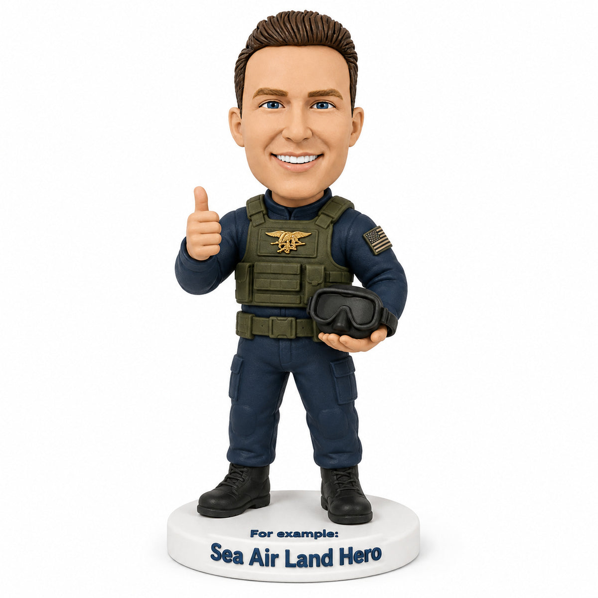 Custom U.S. Navy SEAL Bobbleheads –- Customizable Military Uniform & Pose