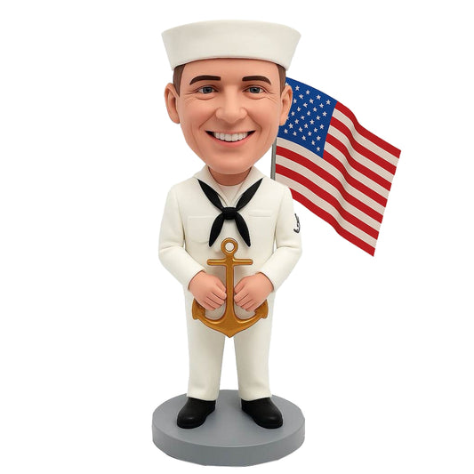 Gifts for Navy Sailors -  Custom Navy Sailors Bobbleheads - Uniform Can Be Customized