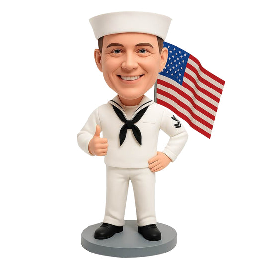 Personalized Navy Sailors Bobbleheads - Uniform Can Be Customized