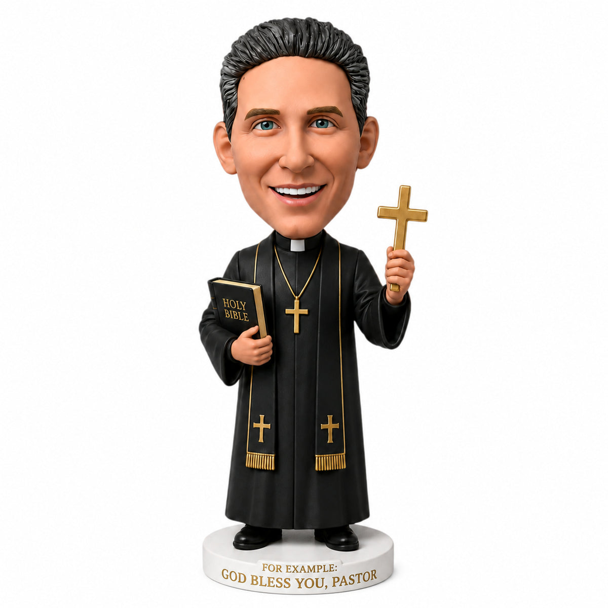 Custom Pastor Bobblehead – Customizable Clerical Attire & Pose