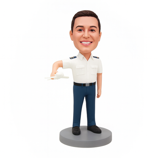 Presents for Pilots - Pilots Custom Bobbleheads - Uniform Can Be Customized