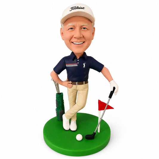 Custom Golf Enthusiast Bobbleheads – Customizable Outfit & Pose