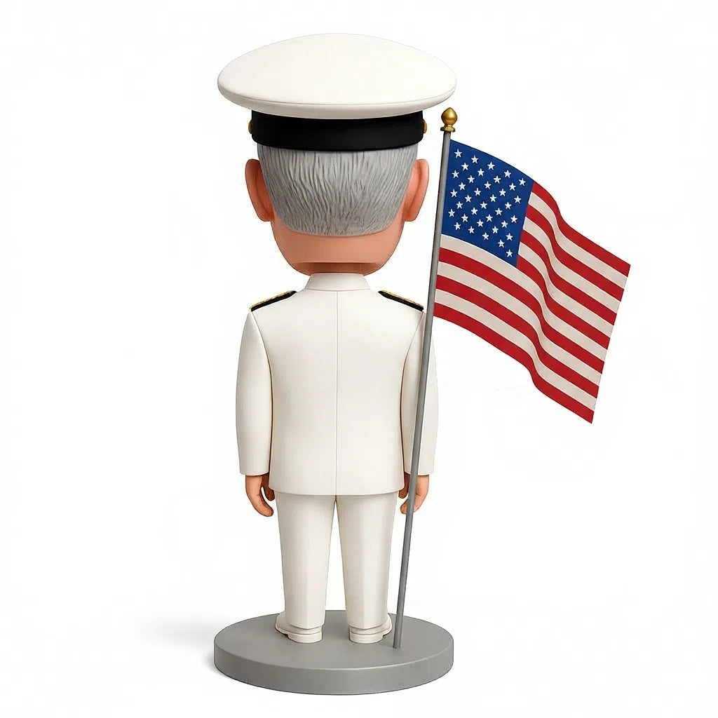 Navy Officer Giving Thumbs up Custom Bobbleheads - Navy Uniform Can Be Customized
