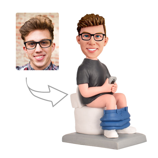 The Man sits on the Toilet Custom Bobblehead