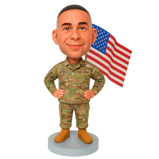 Army Men Custom Bobblehead - Army Uniform Can Be Customized