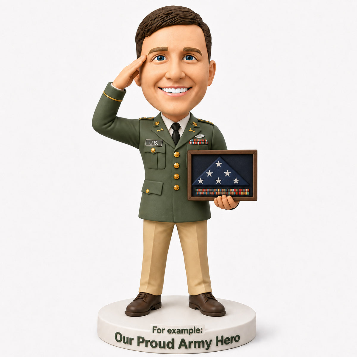 Custom Army Bobbleheads – Customizable Military Uniform & Pose