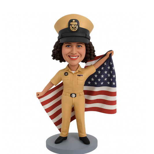 Navy Chief Gift - Female US Navy Chief Custom Bobbleheads