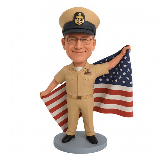 Navy Chief Gift - Navy Chief Custom Bobbleheads - Uniform Can Be Customized