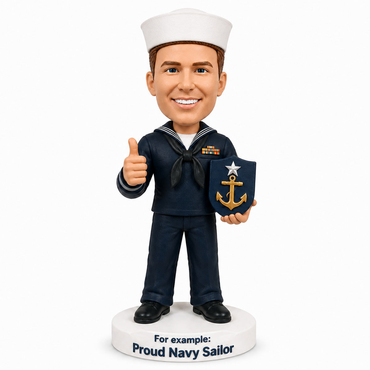 Custom U.S. Navy Bobbleheads –--- Customizable Military Uniform & Pose