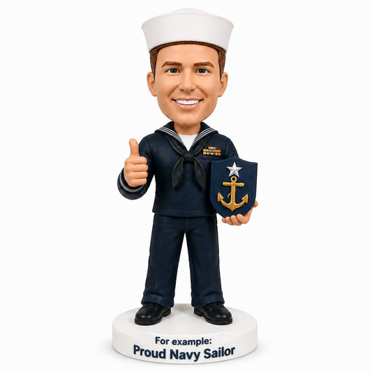 Custom U.S. Navy Bobbleheads –--- Customizable Military Uniform & Pose