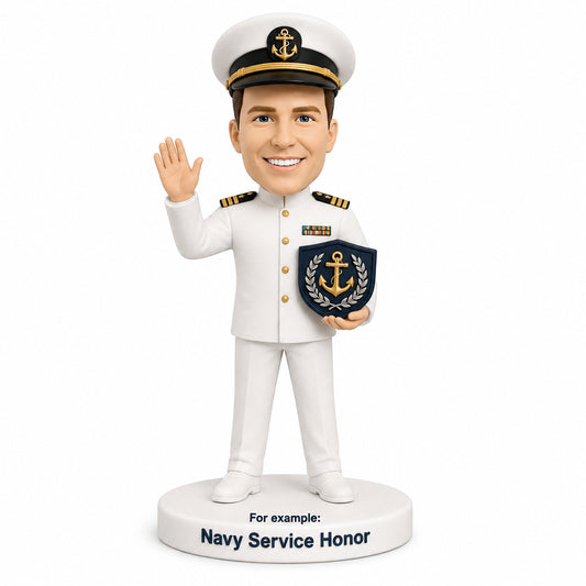 Custom Navy Bobbleheads –- Customizable Military Uniform & Pose