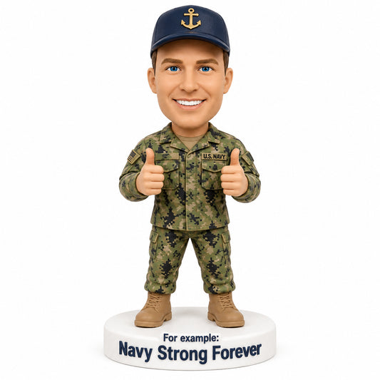 Custom U.S. Navy Bobbleheads –- Customizable Military Uniform & Pose